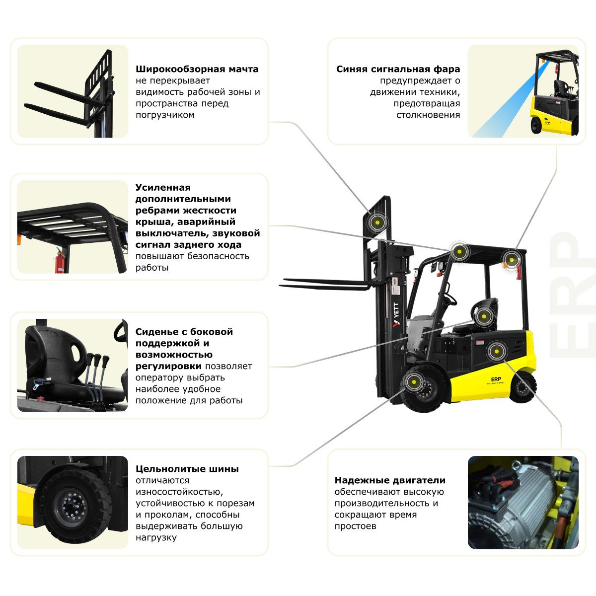 Электрический погрузчик YETT ERP20-ZSM550-SS - 6